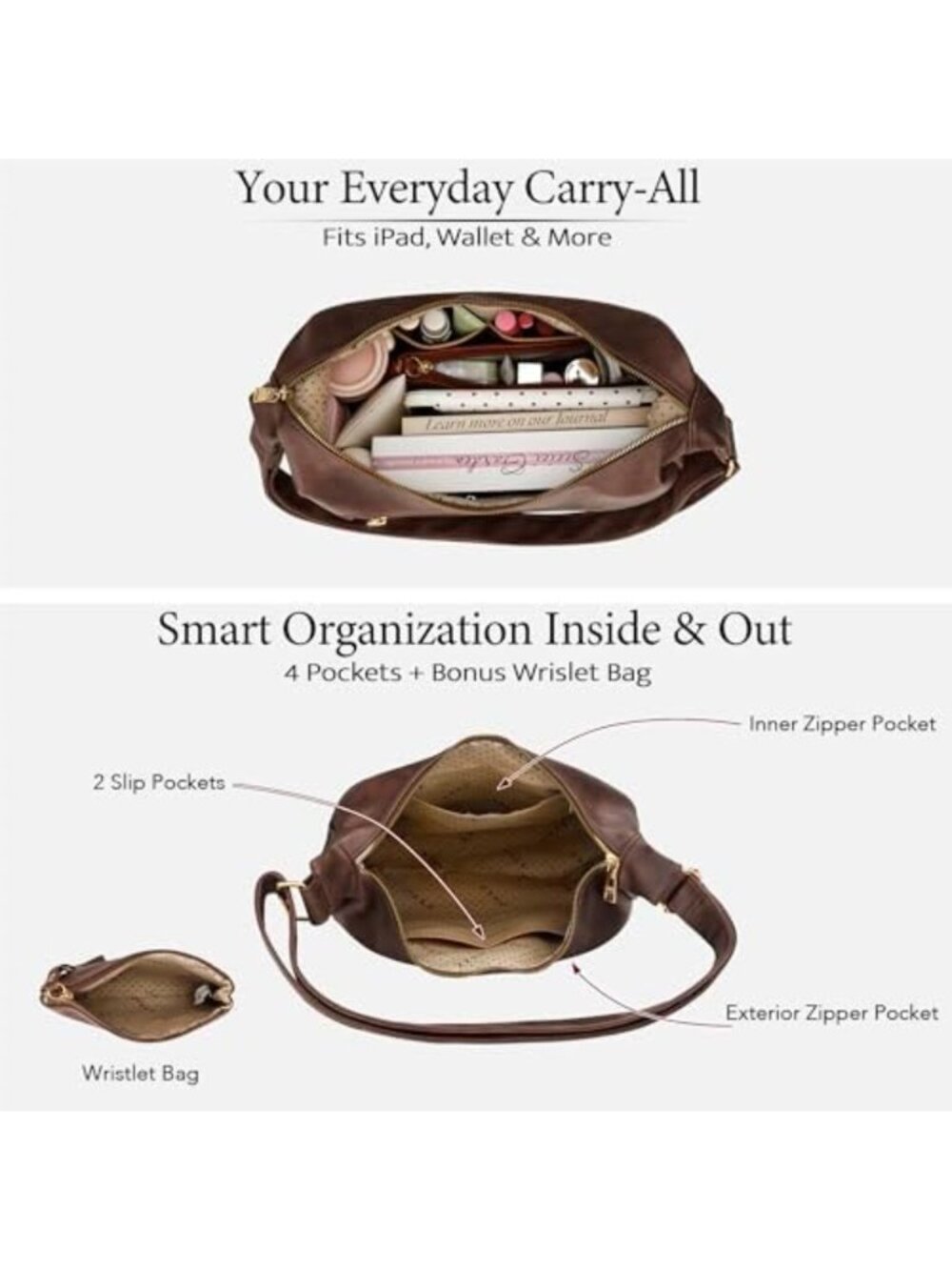 Chic Slouchy Hobo Bag | Stylish Shoulder Purse for Everyday Use & Travel - Picture 3 of 6